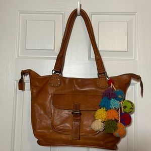 Noonday Collection Modern Leather Tote Rustic Large Tan Bag